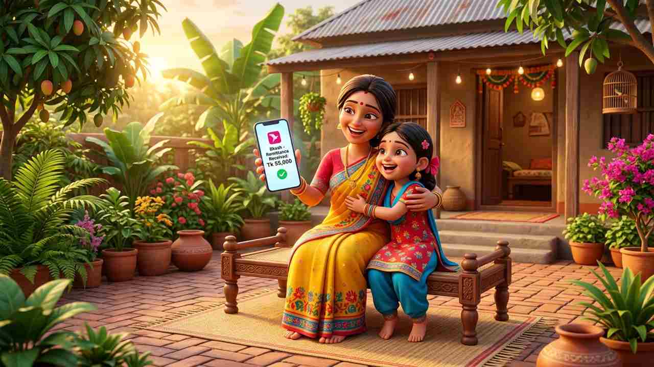 প্রবাসী পরিবারের কাছে রেমিট্যান্স পৌঁছানোর আনন্দঘন মুহূর্ত প্রবাসী পরিবারের কাছে রেমিট্যান্স পৌঁছানোর আনন্দঘন মুহূর্ত